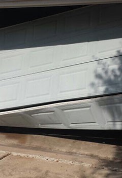 Off-Track Garage Door and Track Realignment Repair – Bedford, Texas
